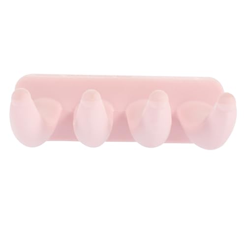 ELAYARD Multifunktionaler Selbstklebender Wandhaken aus Silikon Traceless Bananenförmig Platzsparend für Schlüssel Handtücher Kleidung für Wohnzimmer Bad Flur Rosa Design von ELAYARD