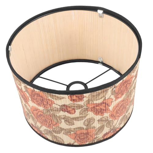 ELAYARD Naturfaser Lampenschirm Tischlampe mit Grünem Pflanzenmuster Handgewebt Eleganter Lampenschirm für Wohnzimmer Schlafzimmer Esszimmer Vielseitig für Nachttisch und Stehleuchte von ELAYARD