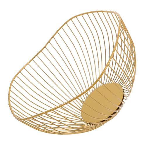 ELAYARD Nordischer Stil Draht Obstkorb Metall Obstschale Große Kapazität Leichter Aufbewahrungskorb Für Küche Und Snacks Dekorativer Obst Und Gemüsekorb Portable Wire Fruit Basket von ELAYARD