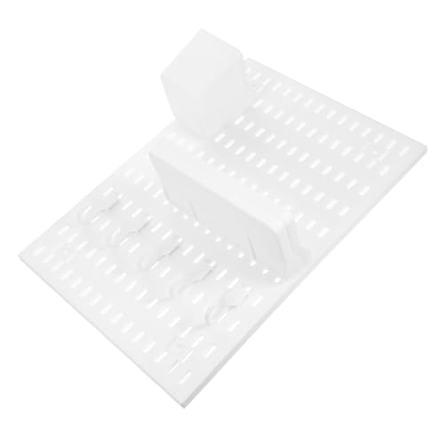 ELAYARD Pegboard Wandorganizer Küchenwand Aufbewahrungssystem Wandmontage Lochwand Küchenhalter Praktisch Robust Weiß für Küche Bad Wohnzimmer von ELAYARD