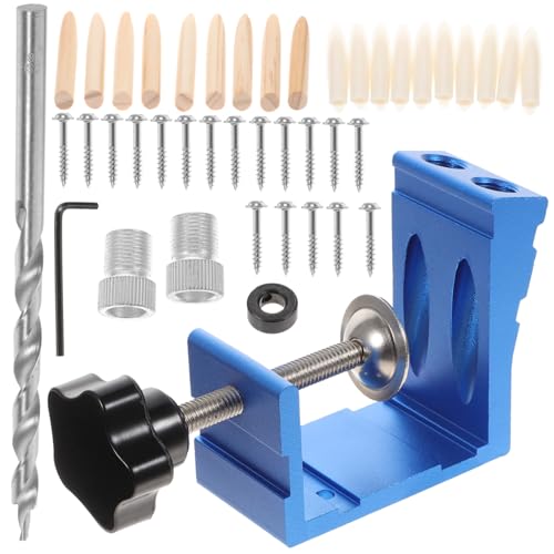 ELAYARD Pocket Hole Jig Schrägloch Bohrschablone aus Metall Langlebiger Holzbohrer mit Gummigriff für Präzises Bohren von Holzverbindungen bei Möbelbau und Schreinerei Teilig von ELAYARD