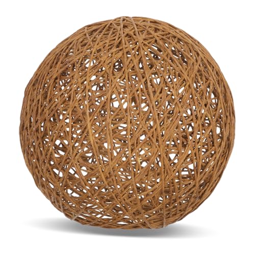 ELAYARD Rattan Lampenschirm Ballform Deckenleuchte Abdeckung Leichtes Langlebiges Flechtmaterial Natürliches Design für Wohnzimmer und Schlafzimmer Installieren für Wohnambiente ELAYARD Rattan Lampenschirm Ballform Deckenleuchte Abdeckung Leichtes Langlebiges Flechtmaterial Natürliches Design für Wohnzimmer und Schlafzimmer Installieren für Wohnambiente von ELAYARD