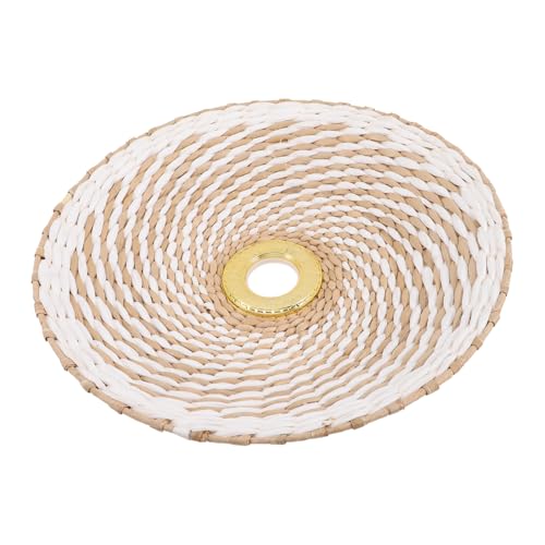 ELAYARD Retro Papiergeflecht Lampenschirm Fassung Stilvoller Vintage Lampenschirm für Hängelampe in Wohnzimmer Hotel Restaurant Handgefertigt Elegantes Design und Einfache Montage von ELAYARD