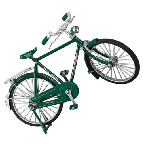 ELAYARD Retro Schmiedeeisen Fahrrad Dekofigur Kleines Robustes Tischmodell Grüne Miniatur Fahrrad Skulptur für Büro Wohnzimmer Lernspielzeug und Nostalgische Heimdekoration von ELAYARD