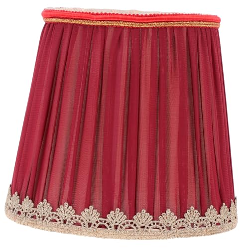 ELAYARD Roter Stoff Lampenschirm Schraubfassung Wandlampe Lampenschirm Vintage Stil Staubschutz Elegante Lampenabdeckung für Wohnzimmer Schlafzimmer Flur Küche von ELAYARD