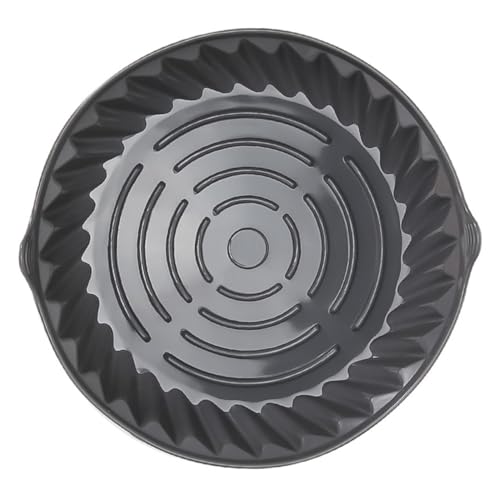 ELAYARD Runde Silikon Backform für Heißluftfritteuse Hitzebeständiger Wiederverwendbarer Antihaft Einsatz Vielseitige Silikonschale für Airfryer Ofen und Mikrowelle von ELAYARD
