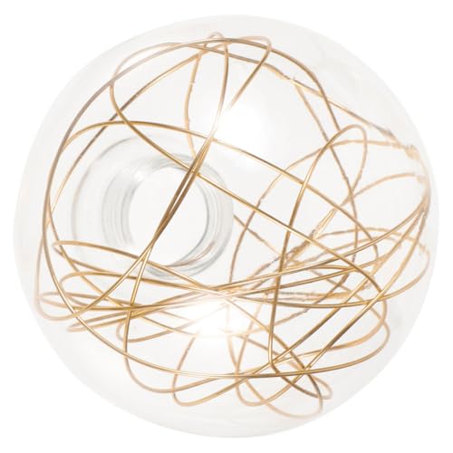 ELAYARD Runder Lampenschirm aus Aluminiumdraht Ømm Fassung Ersatzschirm für Pendelleuchte und Deckenlampe Eleganter Globe Stil Kleine Lampenschirme für Kronleuchter und Tischlampen von ELAYARD