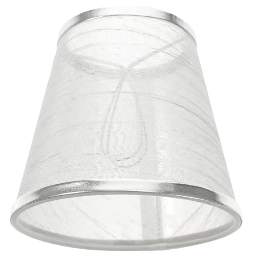 ELAYARD Runder Transparenter Stofflampenschirm mit Silberner Umrandung Einfacher Lampenschirm für Nachttisch Tischlampen Weiches Licht Leicht zu Montieren und Vielseitig Einsetzbar von ELAYARD