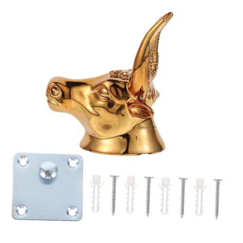 ELAYARD Rustikaler Badezimmer wandhaken aus Robustem Eisen mit Kuhkopf design Vielseitig als Handtuchhalter Schlüssel Mantelhaken Dekorativ für Tür und Wand Geeignet von ELAYARD