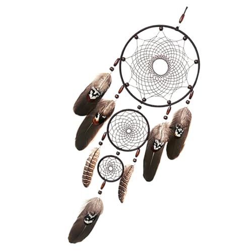 ELAYARD Schwarzer Traumfänger Wandbehang Handgefertigter Macramee Traumfänger mit Federn Leichter Schlafzimmer deko für Erwachsene Kreative Wohnkultur Dreifacher Ring Geschenkidee ELAYARD Schwarzer Traumfänger Wandbehang Handgefertigter Macramee Traumfänger mit Federn Leichter Schlafzimmer deko für Erwachsene Kreative Wohnkultur Dreifacher Ring Geschenkidee von ELAYARD