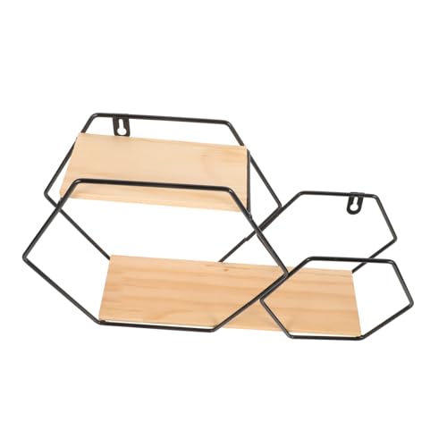 ELAYARD Schwebendes Wandregal Hexagon Design Großes Stauraum Wandregal für Wohnzimmer Schlafzimmer Bad Küche Dekoratives Aufbewahrungsregal von ELAYARD