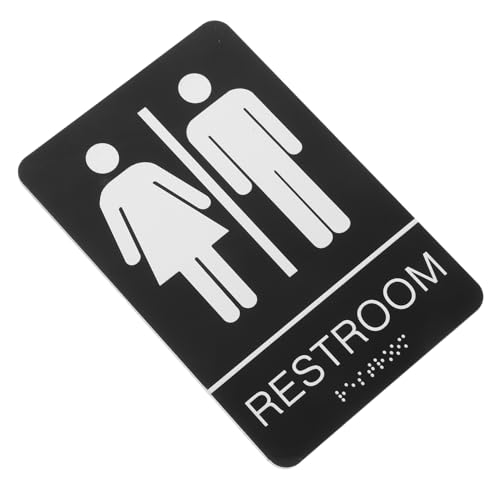 ELAYARD Selbstklebendes Acryl Wc Türschild Unisex Restroom Sign mit Brailleschrift Leicht zu Reinigen Stabile Toilettenschilder für Büro Badezimmer Männer Frauen Symbol Einfache Montage von ELAYARD