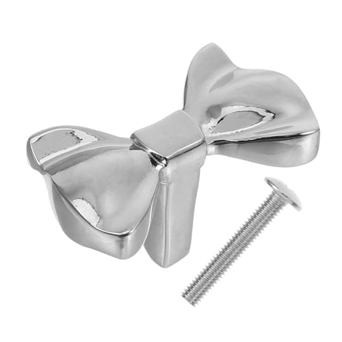 ELAYARD Silberfarbener Messing bow knauf für Möbel Dekorativer Schrankgriff mit Ergonomischem Design Langlebig und Stilvoll für Kommode Küchenschrank und Schublade von ELAYARD