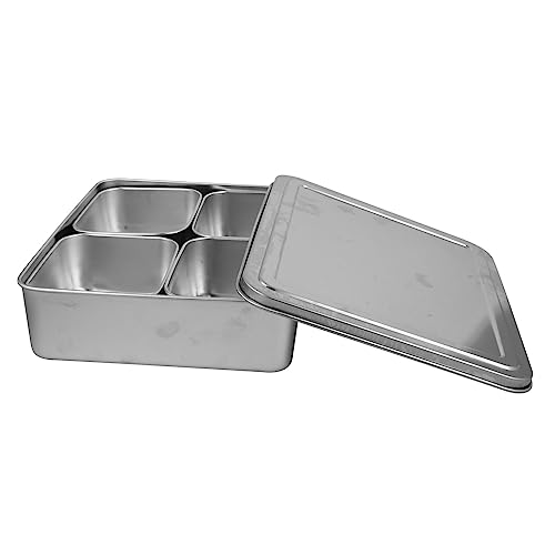 ELAYARD Snackbox mit Mehreren Fächern für Gewürze und Snacks Praktische Aufbewahrungslösung für Partys und Feiern Leicht und Transportabel mit Deckel und Großem Stauraum von ELAYARD
