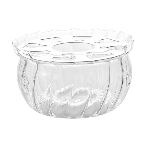 ELAYARD Teewärmer Glas Stövchen Transparent Hitzebeständig mit Teelicht Kerzenwärmer für Schreibtisch Retro Porzellan Teekannen Wärmer Stilvolles Design Langlebig Einfach zu Reinigen von ELAYARD