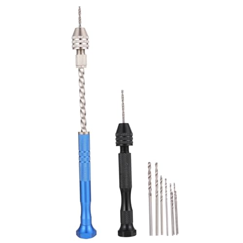 ELAYARD Teiliges Micro Drill Bit Handbohrer Pin Vise Handbohr für Schmuckherstellung Epoxid Holz Kunststoff Kunststoffbohren Stahlbohrer Langlebig Präzise für Bastelarbeiten von ELAYARD