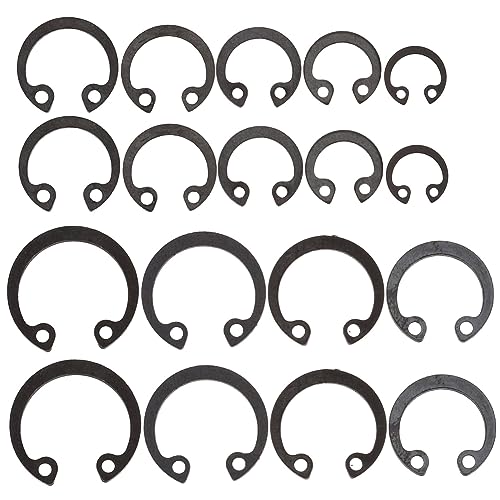 ELAYARD Teiliges Sortiment Externe Sprengringe aus Stahl C Förmige Sicherungsringe für Wellen Snap Retaining Clip für Mechanische Reparaturen und DIY Wartung von ELAYARD
