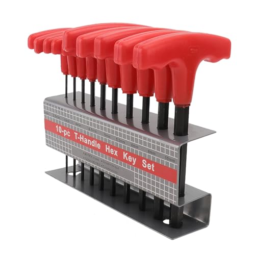 ELAYARD Teiliges T griff Innensechskantschlüssel Langlebiger Flachkopf Sechskantgriff mit Halter Verschleißfest für Fahrzeugreparatur und Cnc anwendungen von ELAYARD