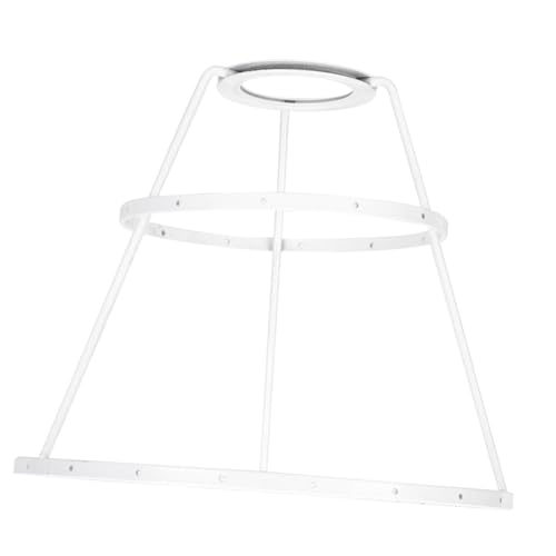 ELAYARD Tischlampen Lampenschirmhalter DIY Lampenschirm Gestell Weiß Doppelrahmen aus Stabilem Eisen für Vintage Beleuchtung Zuhause von ELAYARD