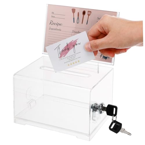 ELAYARD Transparente Acryl Losbox mit Schlitz für Visitenkarten und Vorschläge Vielseitige Aufbewahrungsbox für Veranstaltungen Büro Restaurant Langlebig und Leicht mit Schildhalterung für ELAYARD Transparente Acryl Losbox mit Schlitz für Visitenkarten und Vorschläge Vielseitige Aufbewahrungsbox für Veranstaltungen Büro Restaurant Langlebig und Leicht mit Schildhalterung für von ELAYARD