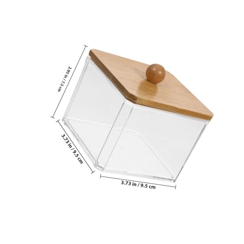 ELAYARD Transparente Makeup Organizer Box aus Holz Quadratisch Staubdicht Aufbewahrung für Wattepads Wattestäbchen und Kosmetik Platzsparend Stabil Leicht zu Reinigen für Schminktisch und von ELAYARD