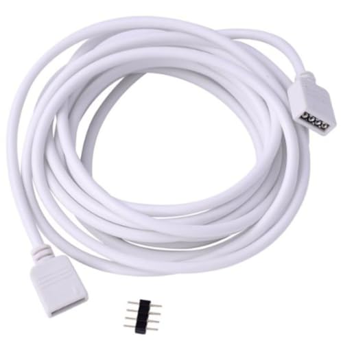 ELAYARD Verlängerungskabel für LED Rgb Streifen Weiß mit Pin Verbinder Kompatibel mit Smd Rgb LED Stripe Verlängerbar ohne Löten Einfache Installation und Lagerung von ELAYARD