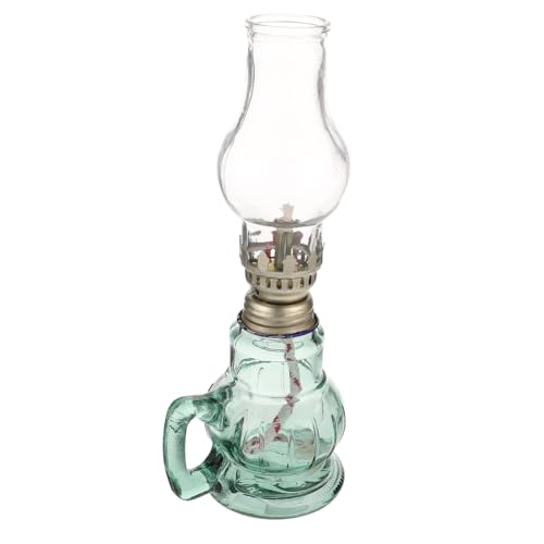 ELAYARD Vintage Glas kerosinlampe für Zuhause Robuste Öllampe aus Hochwertigem Glas Dekorative Notbeleuchtung Einfach zu Befüllen mit Kerosin oder Öl für Wohnzimmer und Schlafzimmer von ELAYARD