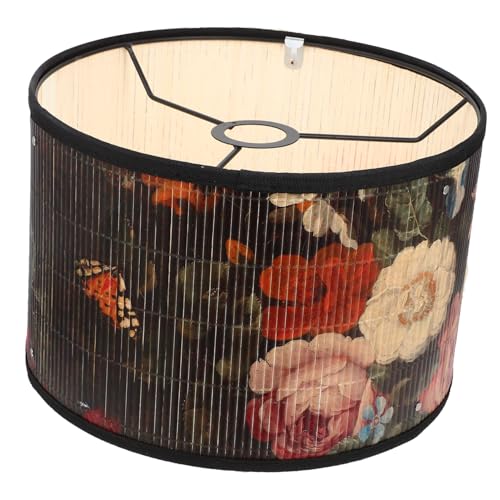 ELAYARD Vintage Lampenschirm aus Hochwertigem Holz mit Blumenmuster Langlebiger Deckenlampen Abdeckung Blendfreier Lampenschirm für Wohnzimmer Schlafzimmer und Vielseitige Raumdekoration von ELAYARD