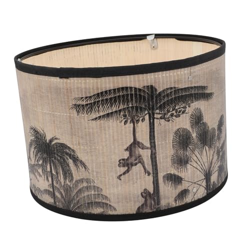 ELAYARD Vintage Lampenschirm aus Naturmaterial Deckenleuchte Lampenschirm mit Dekorativem Muster Vielseitig für Pendelleuchten und Kronleuchter Warmes Wohnambiente Langlebige Retro Lampe von ELAYARD