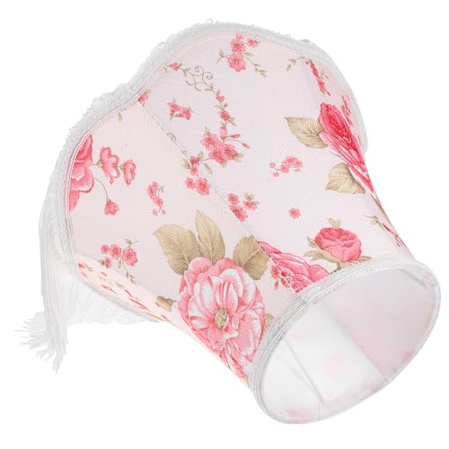 ELAYARD Vintage Stoff Lampenschirm mit Fransen Handgefertigter Retro Lampenschirm für Nachttisch Tischlampe Schlafzimmer Wohnliche Dekoration Rosa Pfirsichblüten Design ELAYARD Vintage Stoff Lampenschirm mit Fransen Handgefertigter Retro Lampenschirm für Nachttisch Tischlampe Schlafzimmer Wohnliche Dekoration Rosa Pfirsichblüten Design von ELAYARD