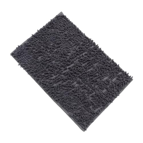 ELAYARD Wasserabweisende Chenille Badematte Dunkelgrau Rutschfester Badezimmerteppich mit Hoher Wasseraufnahme Weiche Türmatte für Bad und Küche Langlebig und Pflegeleicht von ELAYARD