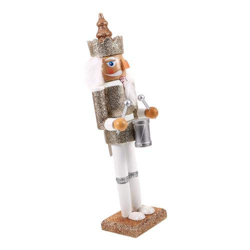 ELAYARD Weiße und Silberne Holzfigur mit Trommel Traditionelles Holz Soldat Deko Stabile Weihnachtsdeko für Tisch und Büro Kindgerechtes Ornament für Festliche Raumgestaltung ELAYARD Weiße und Silberne Holzfigur mit Trommel Traditionelles Holz Soldat Deko Stabile Weihnachtsdeko für Tisch und Büro Kindgerechtes Ornament für Festliche Raumgestaltung von ELAYARD