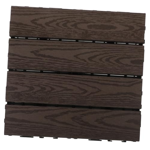 ELAYARD Wetterfeste Klickfliesen aus Kunststoff für Terrasse und Garten Rutschfeste Langlebige Interlocking Deck Tiles in Holzoptik Einfache Verlegung für Balkon und Patio Praktische von ELAYARD