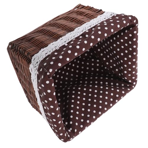 ELAYARD Wicker Aufbewahrungskorb mit Stoffeinsatz Dekorativer Geflochtener Organizer für Regale Vielseitig Einsetzbar Schlafzimmer Kinderzimmer Bad und Waschküche und Geräumig von ELAYARD