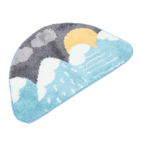 ELAYARD rutschfeste Badezimmer bodenmatte mit Saugfähigem Waschbarer Duschvorleger Halbrunde Anti rutsch Fußmatte für Bad Wc und Eingangsbereich Modernes Design Umweltfreundlich und von ELAYARD