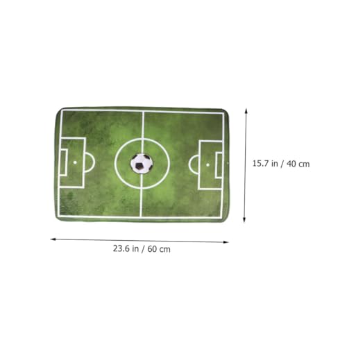 ELAYARD rutschfeste Flanell Matte Fußballfeld Design Weicher Teppich für Schlafzimmer Wohnzimmer Strapazierfähiger Bodenbelag Komfortabler Mini Fußballfeld Teppich Langlebige Wohnraumdeko von ELAYARD