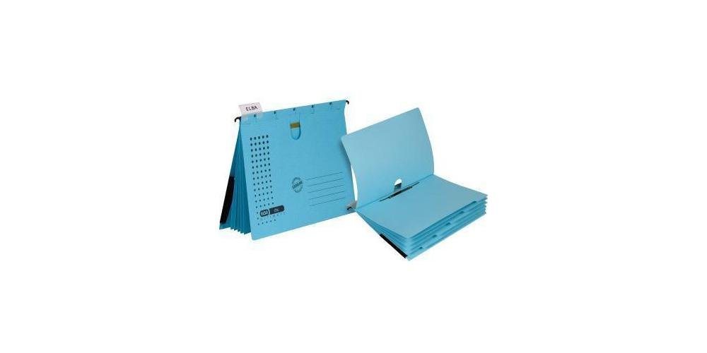 ELBA Hängeregistereinsatz Organisationshefter chic ULTIMATE® DIN A4 5 Unterteilungen Karton blau von ELBA