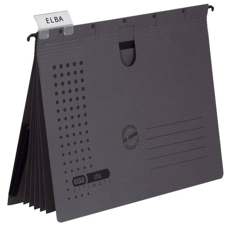 ELBA Schubladenbox Personalhefter chic ULTIMATE Karton anthrazit 5 x kaufmännische Heftun von ELBA