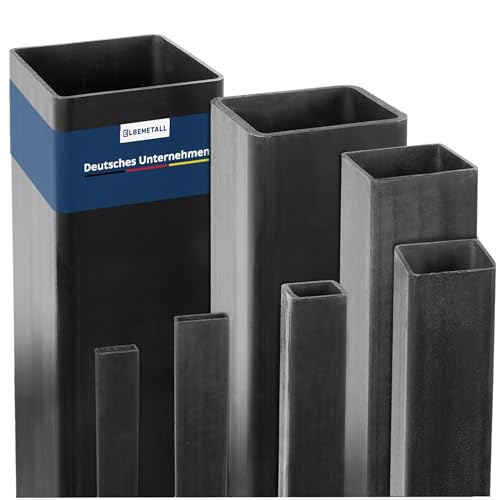 Elbemetall Vierkantrohr Rechteckig 100mm x 60mm x 3mm Länge 1500mm - Rechteckrohr aus S235JR Stahl für Konstruktion, Maschinenbau von ELBEMETALL