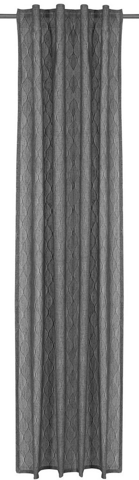 ELBERSDRUCKE Vorhang Gardine mit verdeckte Schlaufen Hometime grau 255x140cm, Multifunktionsband, halbtransparent von ELBERSDRUCKE