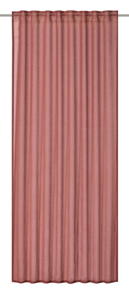 ELBERSDRUCKE Vorhang Gardine mit verdeckten Schlaufen Air rot halbtransparent 255x140cm (1 St), halbtransparent von ELBERSDRUCKE