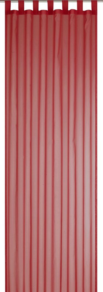 Gardine Sevilla, ELBERSDRUCKE, Schlaufen (1 St), halbtransparent, Voile, Schlaufenschal mit Kräuselband transparent für Wohnzimmer, 300x140 cm von ELBERSDRUCKE