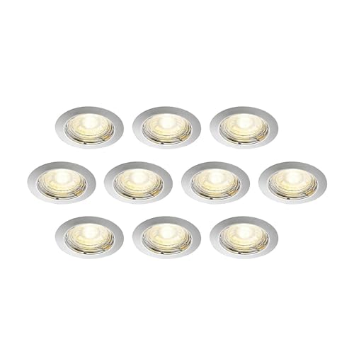 ELC Einbaustrahler Dakarra (Modern) in Alu aus Metall (1 flammig, GU10) - HV-Einbaustrahler Einbauleuchte Wohnzimmerleuchte von ELC European Lighting Circle