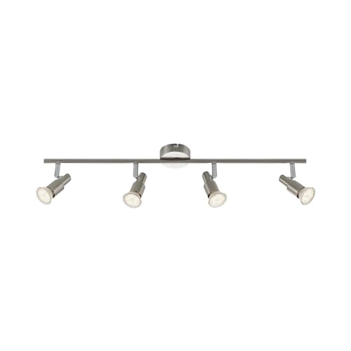 ELC Deckenlampe Metall, Deckenstrahler drehbar schwenkbar, Spotbalken 4x GU10, ohne Leuchtmittel, Strahler, Spot Deckenleuchte Küche, Wohnzimmerlampe von ELC European Lighting Circle