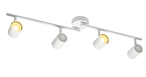 ELC Halogen-Strahler 'Tomoki' (Modern) in Weiß aus Metall u.a. für Wohnzimmer & Esszimmer (4 flammig, GU10) - Deckenleuchte, Deckenspot, Spot, Lampe, Deckenlamoe, Wohnzimmerlampe von ELC European Lighting Circle