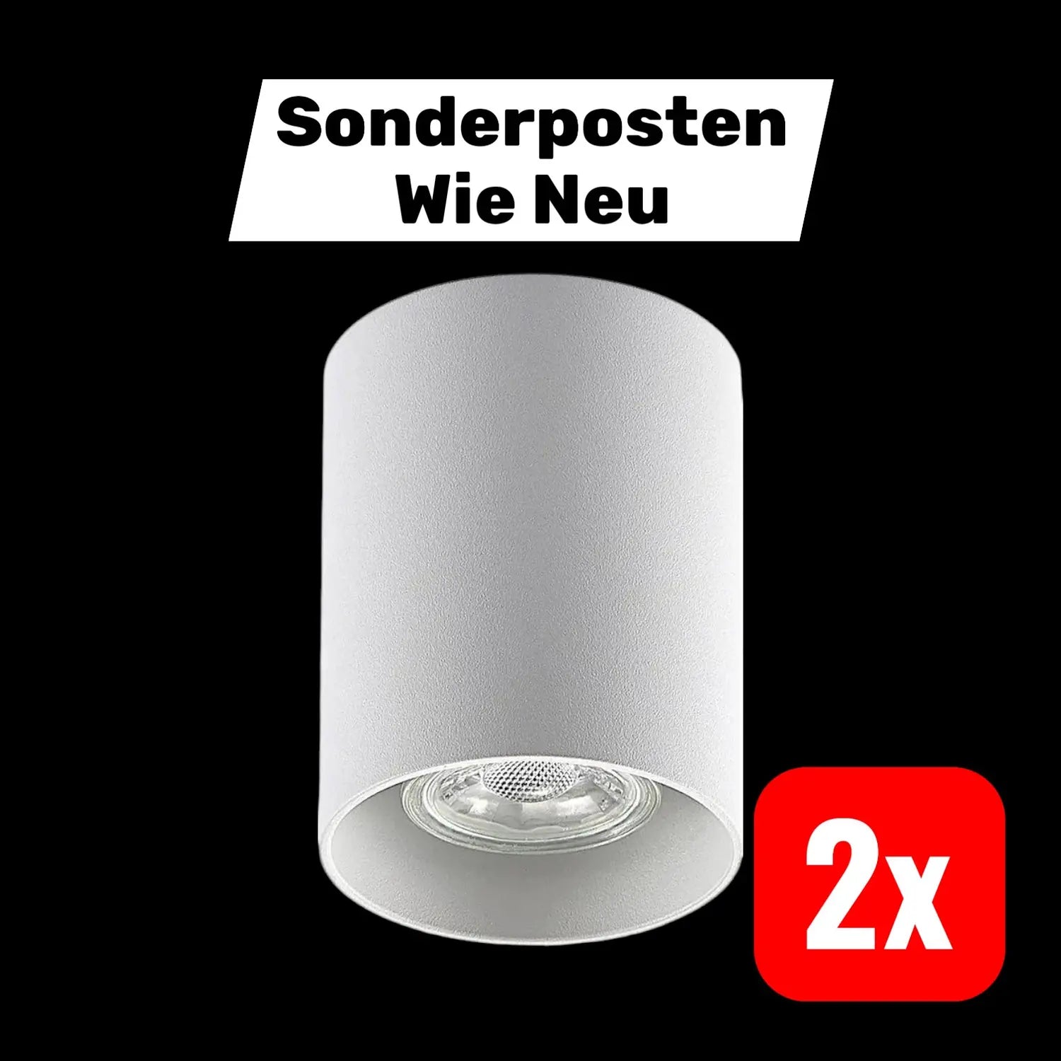 B-Ware Elc Efey Deckenlampe Leuchte Gu10 Deckenleuchte Rund Weiß Aluminium Ip20 2 Stück von ELC