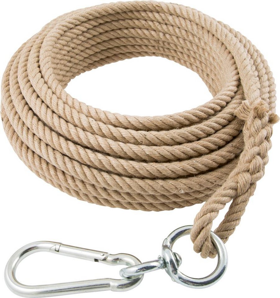 ELC Absperrkette Hanfseil 20 mm, 30 m lang Schlaufe Karabiner Wirbel ELC Absperrkette Hanfseil 20 mm, 30 m lang Schlaufe Karabiner Wirbel von ELC