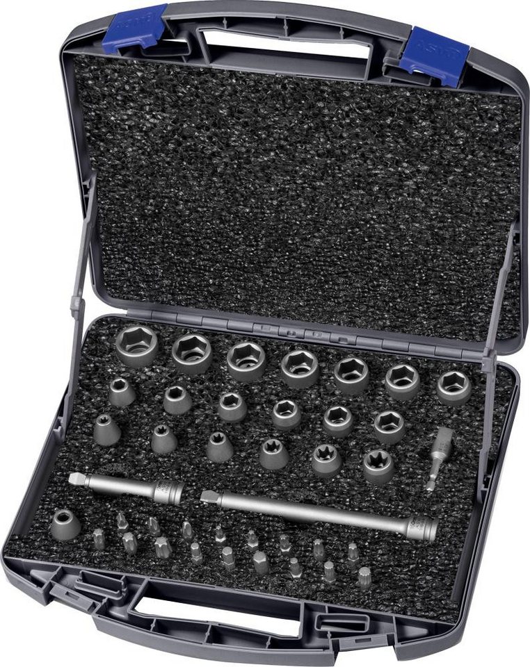 ELC Bit- und Steckschlüsselset Kraft- Steckschlüssel-Satz 3/8" 40-teilig ASW von ELC