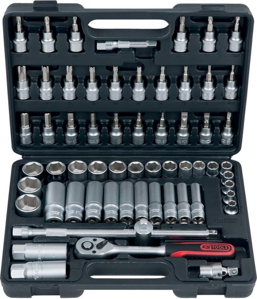 ELC Bit- und Steckschlüsselset Steckschlüssel-Satz 3/8" 61-teilig KS Tools von ELC