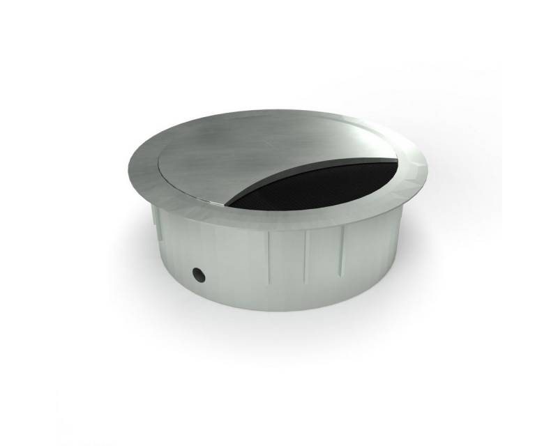 ELC Kabeldurchfuhr Kabeldurchlass EXIT R, Ø60 mm, H: 21 mm, Edelstahloptik Zamak von ELC